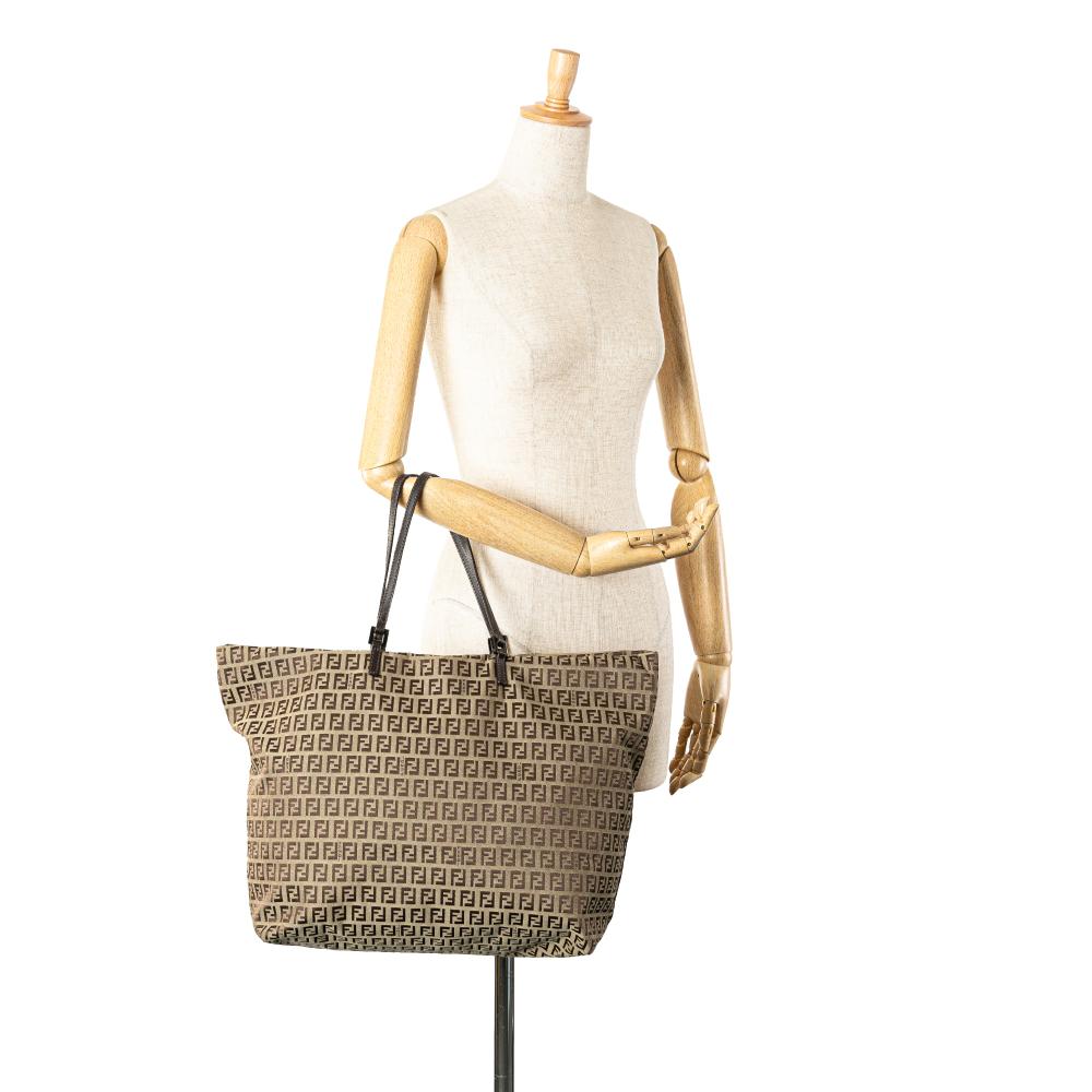 Beige Canvas Fendi Tote