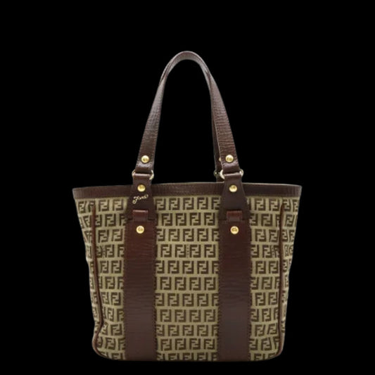 Beige Canvas Fendi Tote