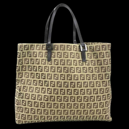 Beige Canvas Fendi Tote