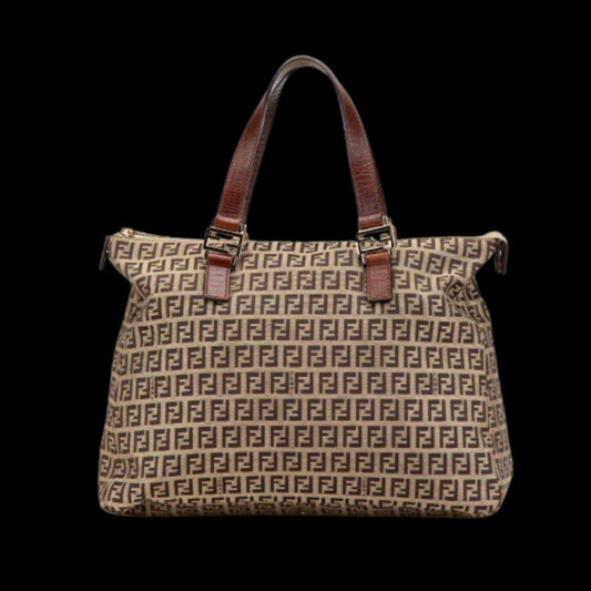 Beige Canvas Fendi Tote