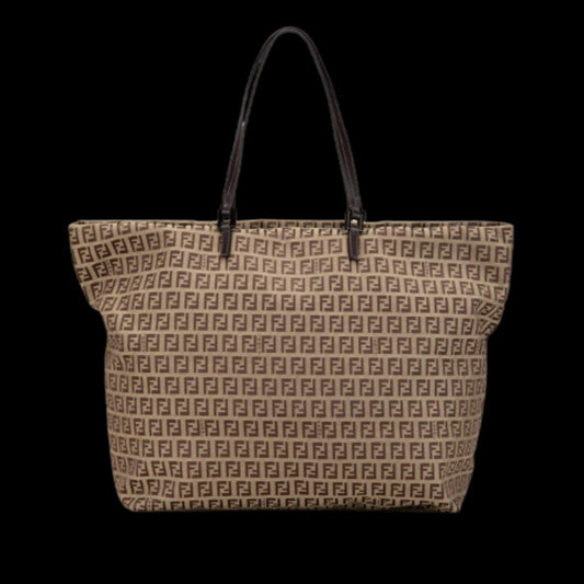 Beige Canvas Fendi Tote