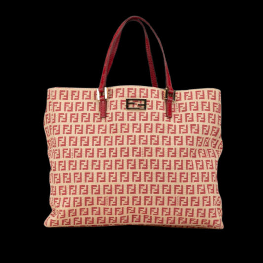 Beige Canvas Fendi Tote