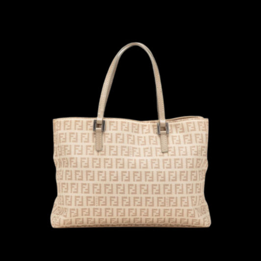 Beige Canvas Fendi Tote