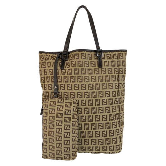 Beige Canvas Fendi Tote