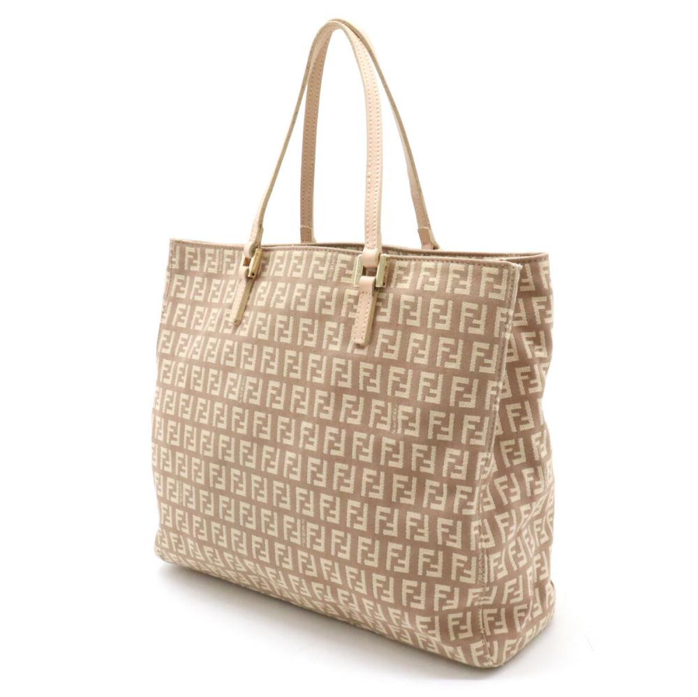 Beige Canvas Fendi Tote