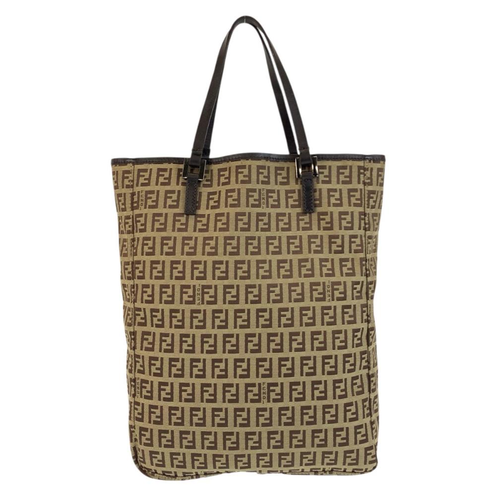 Beige Canvas Fendi Tote
