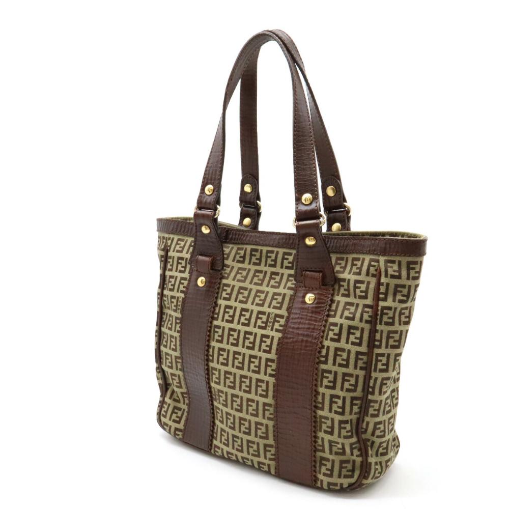 Beige Canvas Fendi Tote