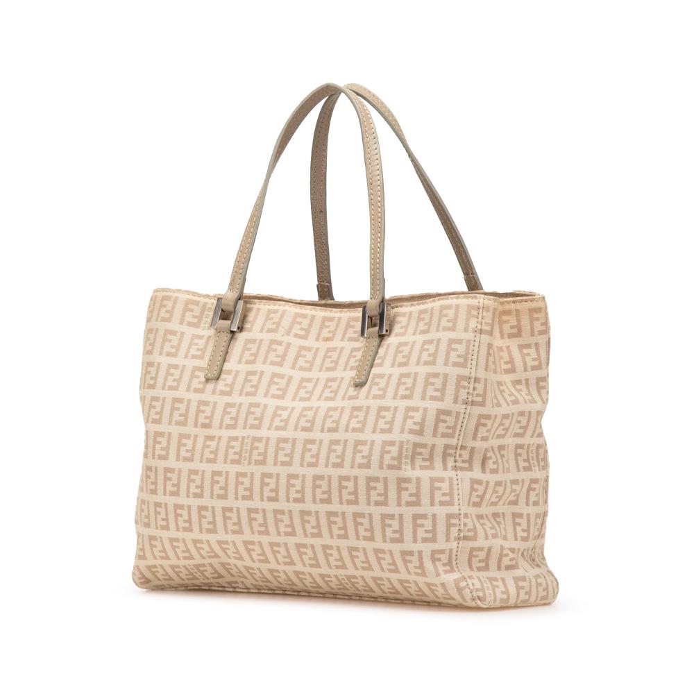 Beige Canvas Fendi Tote