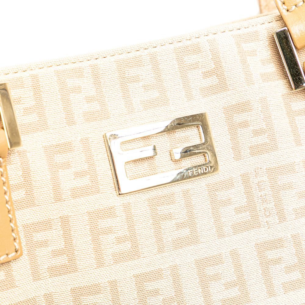 Beige Canvas Fendi Tote