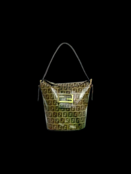 Beige Fabric Fendi Bucket Bag