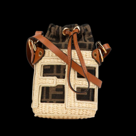 Beige Fabric Fendi Crossbody Bag