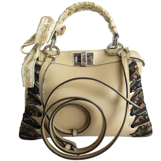Beige Leather Fendi Peekaboo