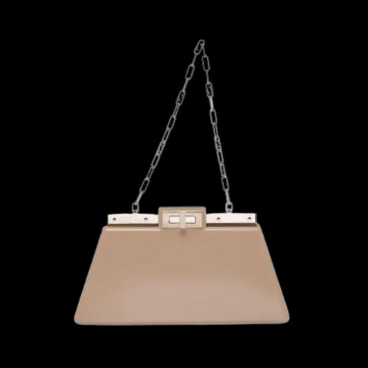 Beige Leather Fendi Peekaboo