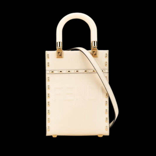 Beige Leather Fendi Handbag