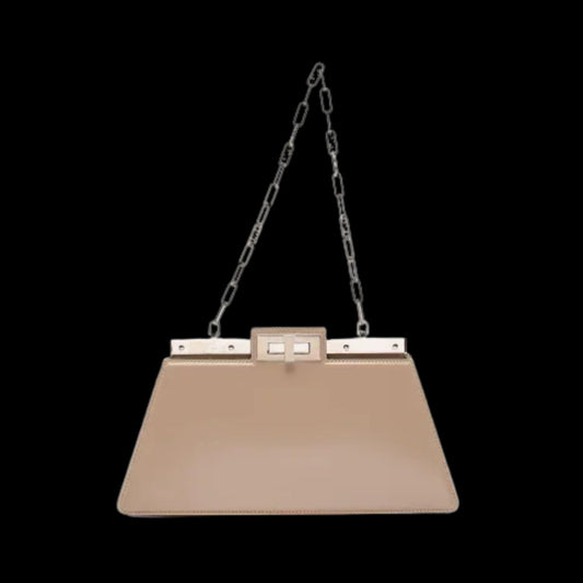 Beige Leather Fendi Peekaboo