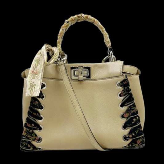 Beige Leather Fendi Peekaboo