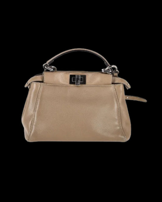 Beige Leather Fendi Peekaboo
