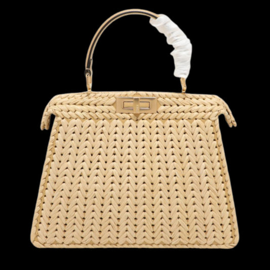 Beige Leather Fendi Peekaboo
