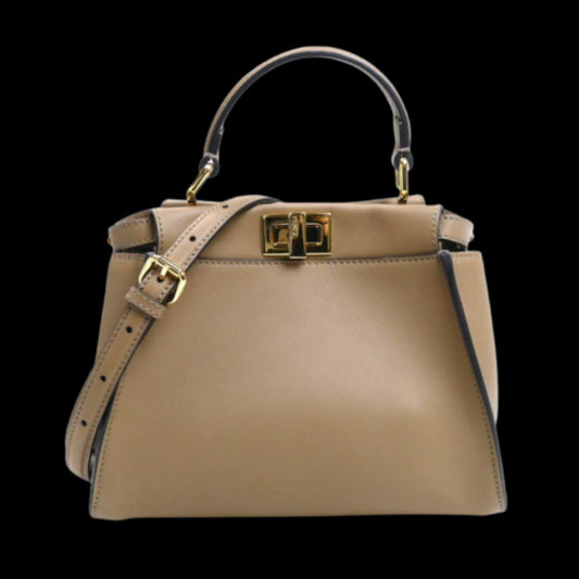 Beige Leather Fendi Peekaboo