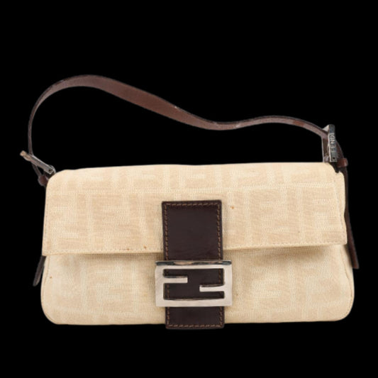 Beige Leather Fendi Baguette