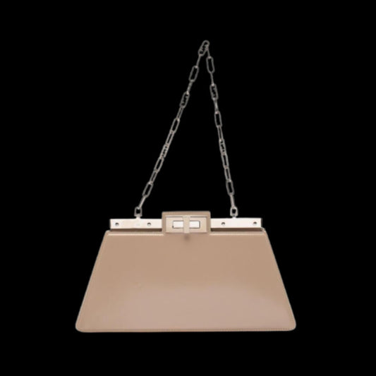 Beige Leather Fendi Peekaboo