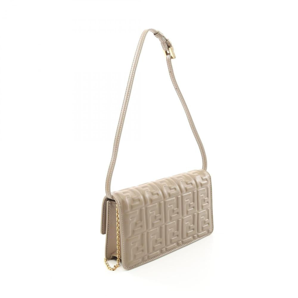 Beige Leather Fendi Baguette