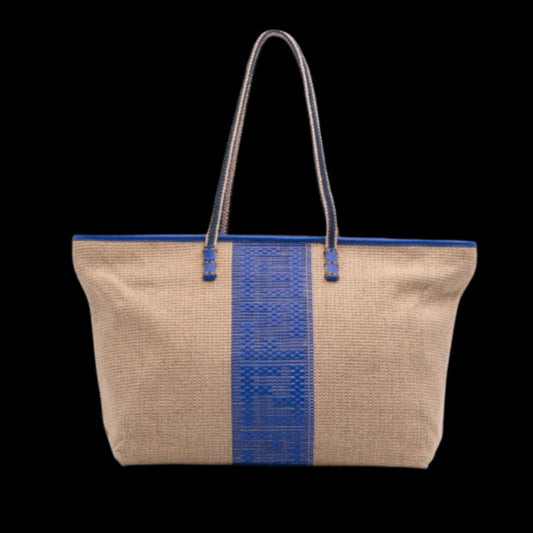 Beige Raffia Fendi Tote