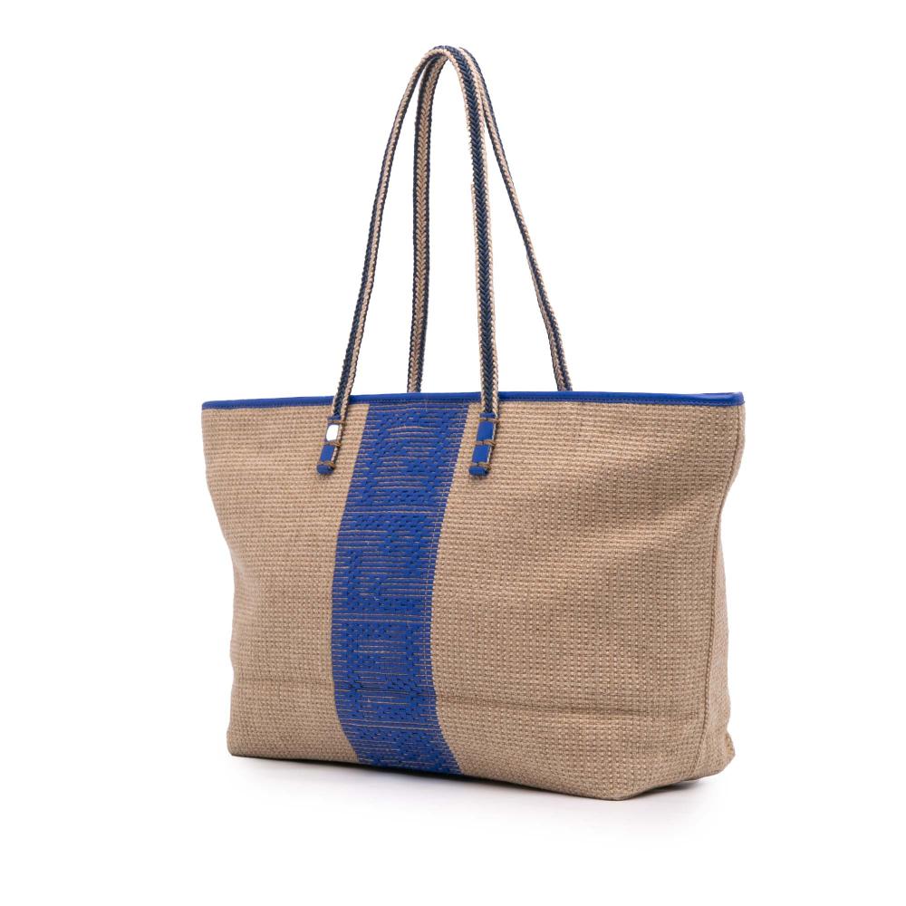 Beige Raffia Fendi Tote