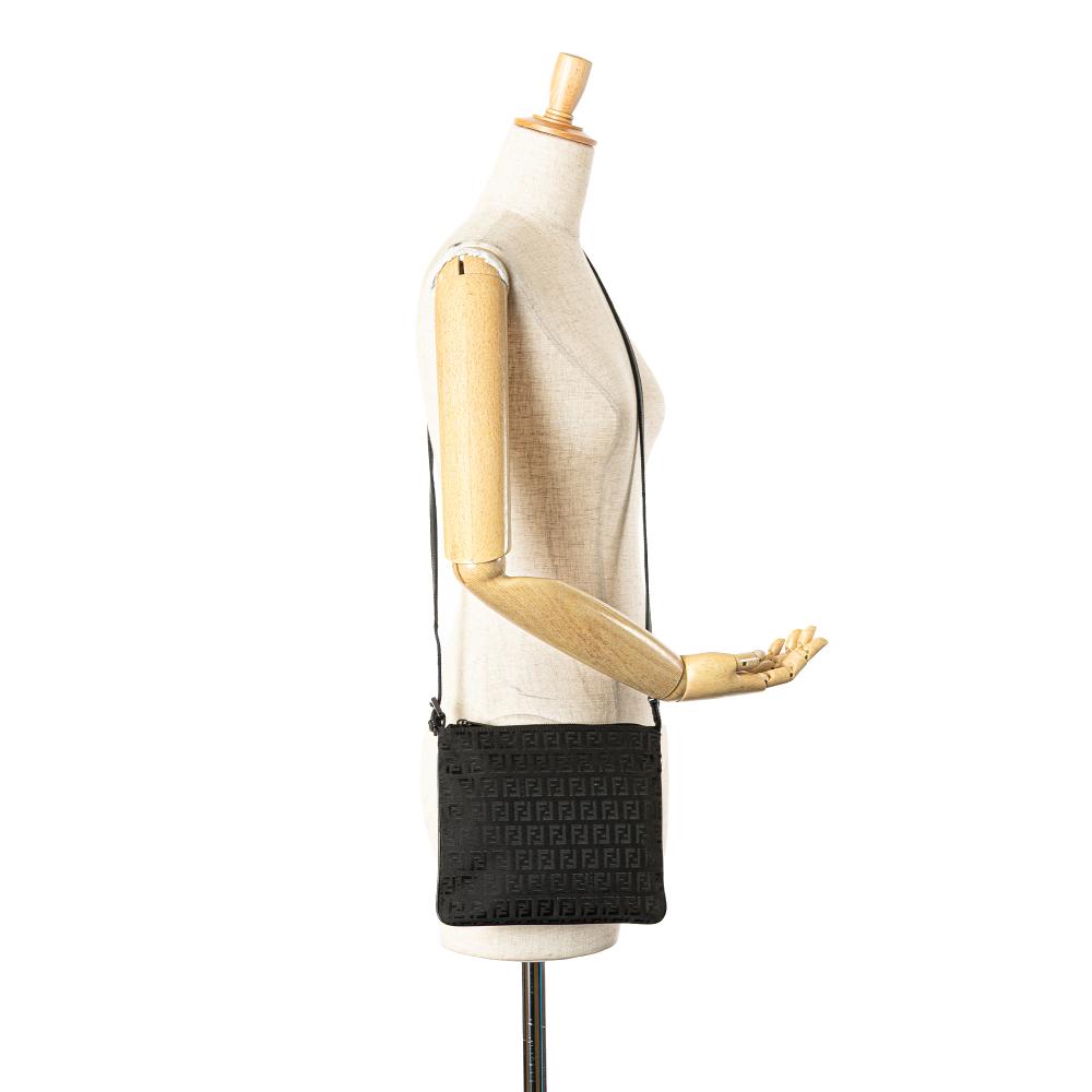 Black Canvas Fendi Crossbody Bag