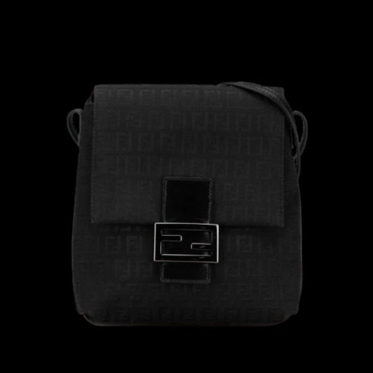 Black Canvas Fendi Crossbody Bag