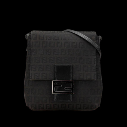 Black Canvas Fendi Crossbody Bag