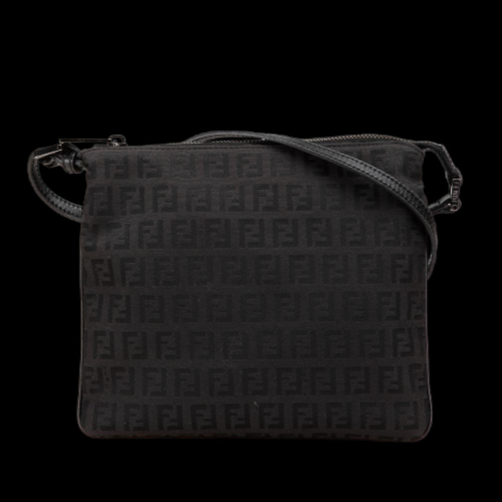 Black Canvas Fendi Crossbody Bag