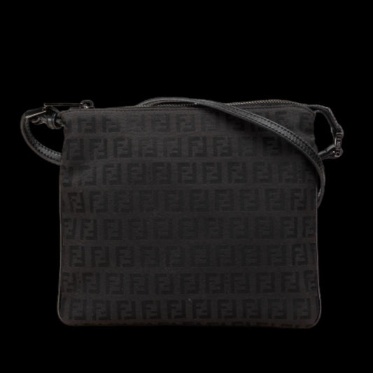 Black Canvas Fendi Crossbody Bag