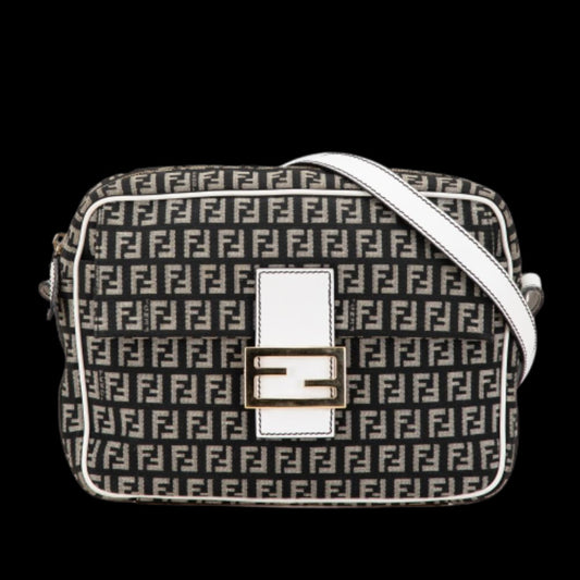 Black Canvas Fendi Crossbody Bag