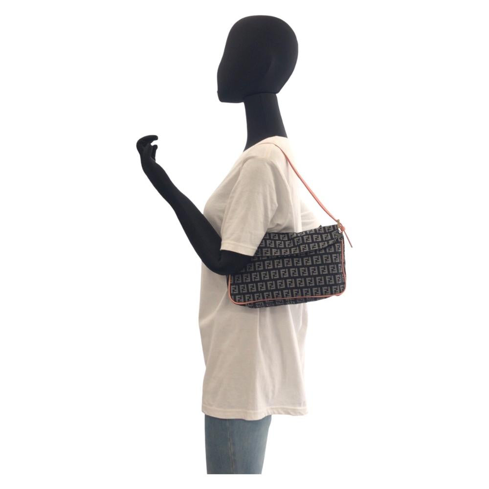 Black Canvas Fendi Shoulder Bag
