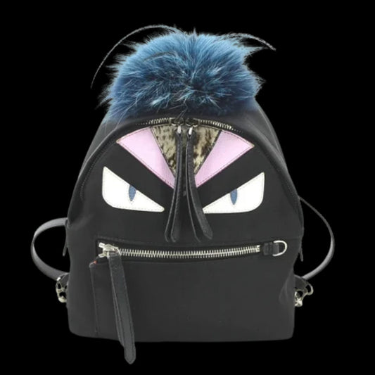 Black Fabric Fendi Backpack