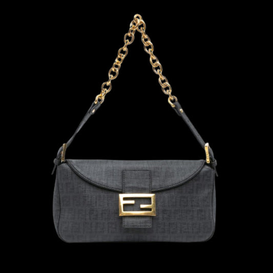 Black Fabric Fendi Shoulder Bag