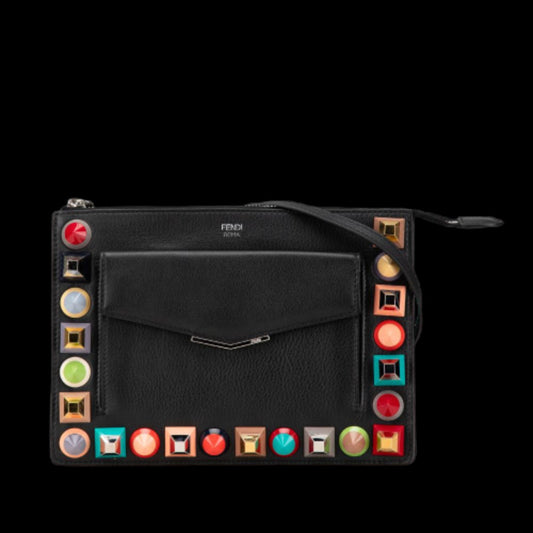 Black Leather Fendi Crossbody Bag