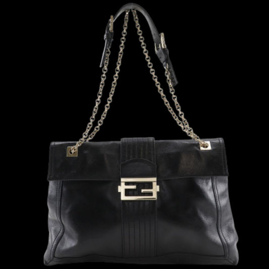Black Leather Fendi Tote