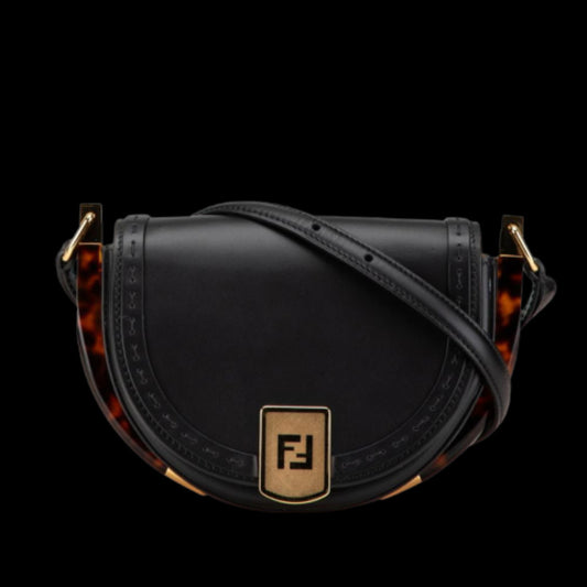 Black Leather Fendi Crossbody Bag