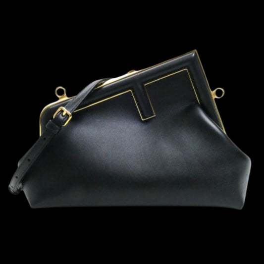 Black Leather Fendi Shoulder Bag