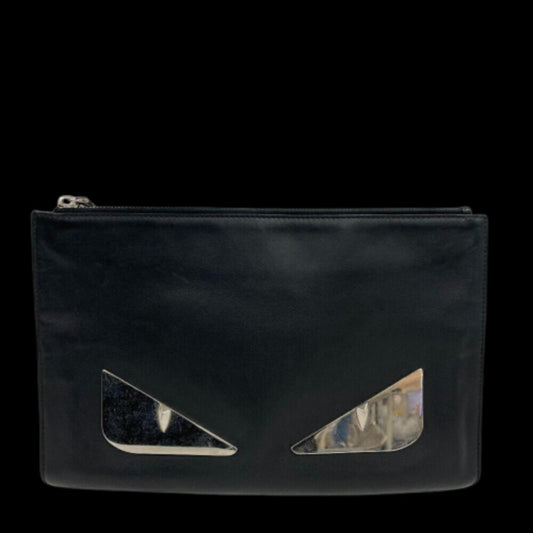 Black Leather Fendi Clutch
