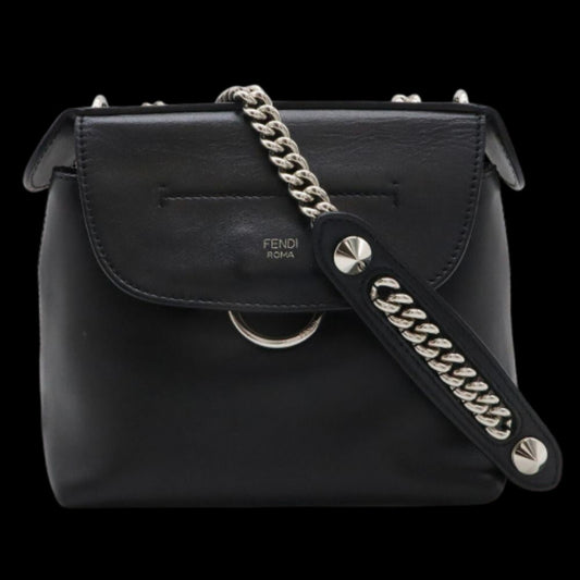 Black Leather Fendi Backpack