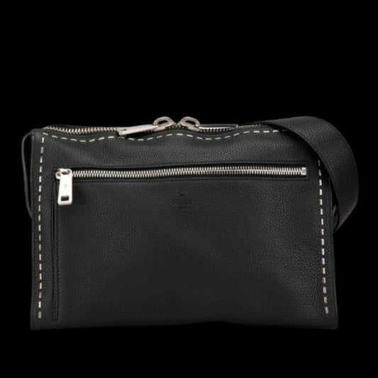 Black Leather Fendi Crossbody Bag