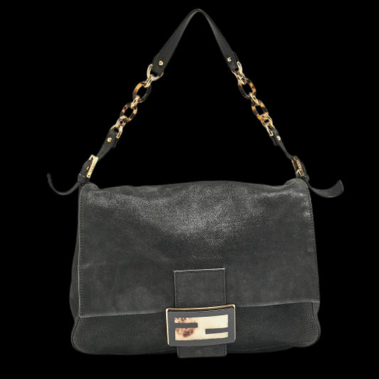 Black Leather Fendi Shoulder Bag