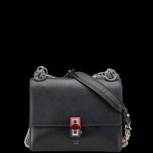 Black Leather Fendi Shoulder Bag