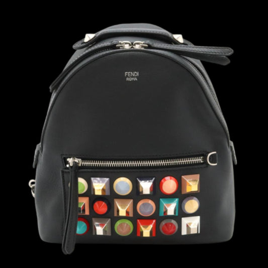 Black Leather Fendi Backpack