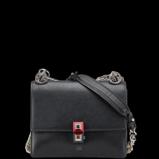 Black Leather Fendi Crossbody Bag