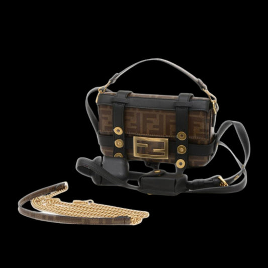 Black Leather Fendi Shoulder Bag
