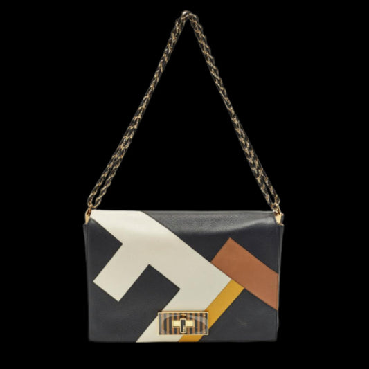 Black Leather Fendi Shoulder Bag